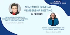 November General Membership Meeting - In Person