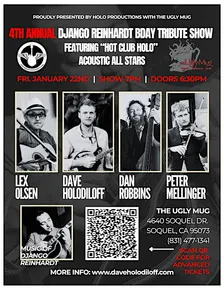 Hot Club Holo’s 4th Annual Django Reinhardt BDAY Tribute Concert!
