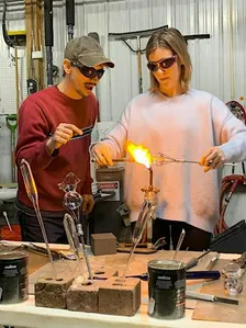 Glass blowing - stemless wine glass at The Vineyard at Hershey