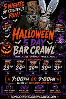 Pre-Halloween Bar Crawl - 5 Day Party Pass