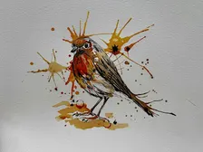 Expressive Watercolour Bird Painting