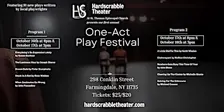 Hardscrabble Theater's One-Act Play Festival-PROGRAM 1 (Fri 8pm OR Sat 3pm)