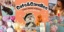 Cats&Candles: candle making workshop in cat cafe with cats - Halloween