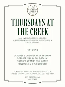 Thursdays at the Creek Featuring Ray  Boudreaux