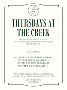 Thursdays at the Creek Featuring  River Smooth