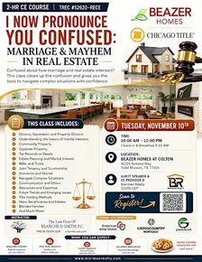 TREC 2hr CE - I Now Pronounce You Confused; Marriage/Mayhem In Real Estate