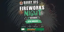 Barry RFC Fireworks Night 2026