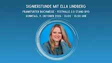 Signierstunde mit Ella Lindberg auf der Frankfurter Buchmesse