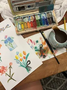 Beginner Watercolour painting class at Lush
