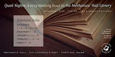 Quiet Nights: A Book Club at Mechanics' Hall