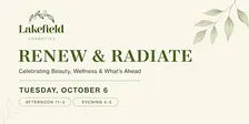 Renew & Radiate - Afternoon Timeslot