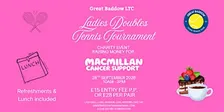 Ladies Doubles Tennis Tournament - Raising money for Macmillan!