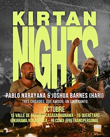CDMX KIRTAN DOMINGO 18 DE OCTUBRE CON PABLO NARAYANA Y JOSHUA BARNES