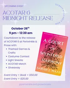 ACOTAR Midnight release at Periwinkle & Prose