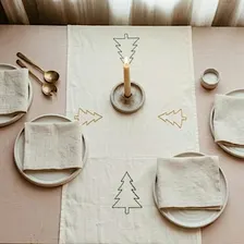 Festive Stitching: Hand-Embroidered Christmas Table Runner