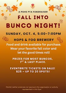 Fall Into Bunco Night!