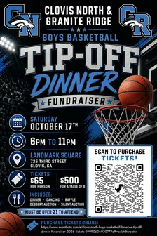 Clovis North Boys Basketball Broncos Tip-Off Dinner Fundraiser 2026