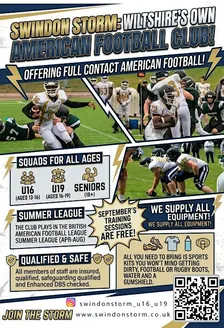 FREE Taster Sessions for Swindon Storm American Football Under 19s Squad