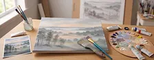Atmospheric Landscapes in Acrylic