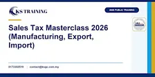 Sales Tax Masterclass 2026 (Manufacturing, Export, Import)
