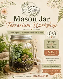 mason jar terrarium workshop