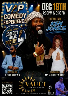 VIP COMEDY/POETRY WITH KEN JONES AND ANGEL WHITE SATURDAY DECEMBER 19TH