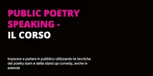 Public Poetry Speaking - Il corso