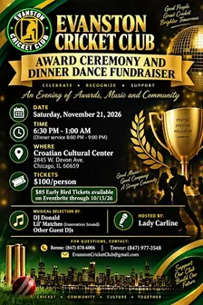2026 Evanston Cricket Club Award Ceremony and Dinner Dance Fundraiser