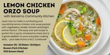 Lemon Chicken Orzo Soup Cooking Class