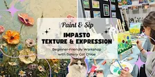 Impasto. Texture & Expression. Paint & Sip  in candlelight with gallery cat