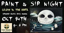 Glow in the Dark Skull Moon Paint Night