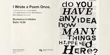 I Wrote a Poem Once, - Presentazione del libro e incontro con l'autore