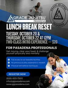 Lunch Break Jiu-Jitsu: 2-Class Intro Experience – Pasadena