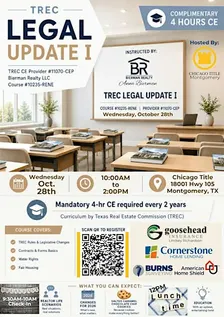TREC Legal Update I - 4hr CE - Chicago Title in Montgomery TX