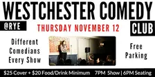 Westchester Comedy Club @ Rye: Thursday Night Laughs - November 2026