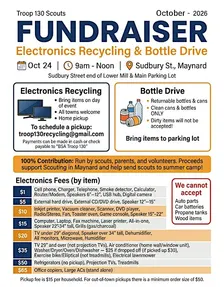 Electronic Recycling & Bottle Drive - Maynard BSA Troop 130