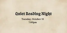 Quiet Reading Night