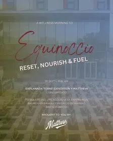 EQUINOCCIO: SWEAT • FUEL • RESET