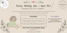 Poetry Writing Jam  + Open Mic!
