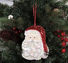 Hand embroidery with beads- Create your own hanging Christmas decoration