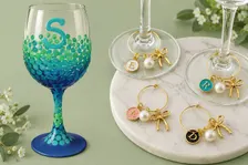 Paint a Wine Glass and Make Wine Glass Charms at My Cellar Wine Bar!