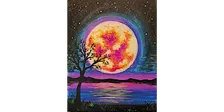 Neon Glowing Moon - Paint and Sip in Chicago | Classpop!™