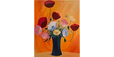Poppies in a Vase - Paint and Sip in Chicago | Classpop!™