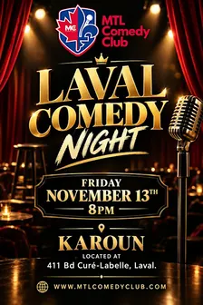 Laval Comedy Night | Live English Stand-Up Comedy in Laval, QC