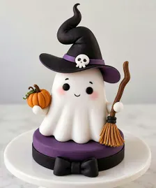 Spooky & Sweet Ghost Fondant Cake Topper