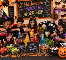 Kids Halloween mocktail workshop