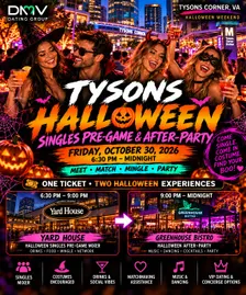 TYSONS CORNER HALLOWEEN SINGLES PARTY & AFTER-PARTY (FRIDAY)