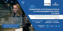 Formation d’introduction à la programmation avec Python