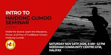 Halifax Intro to Haidong Gumdo Seminar
