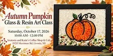 Autumn Pumpking Glass & Resin Art